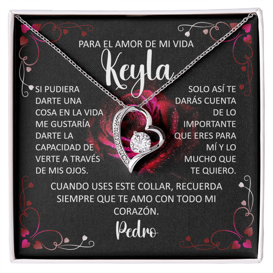 Collar Forever Love Personalizado: "Recuerda Siempre Que Te Amo" (Acabado en Oro de 14Q - 18K)