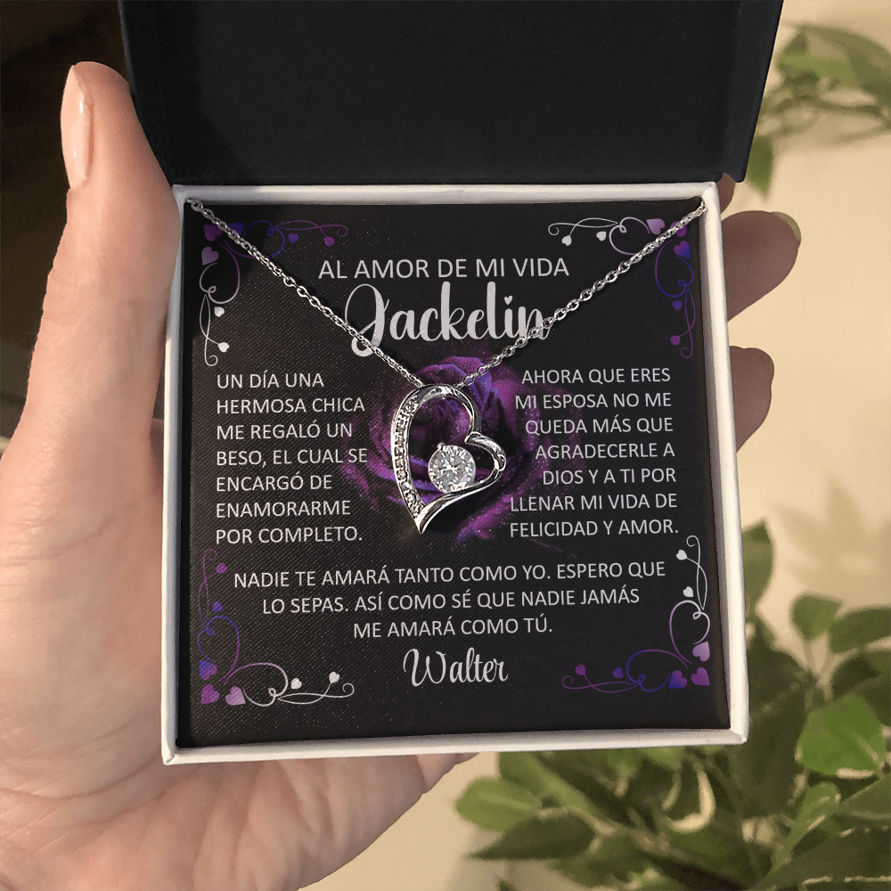 Collar Forever Love: "Nadie Te Amará Tanto Como Yo" (Acabado En Oro De 14Q - 18Q)