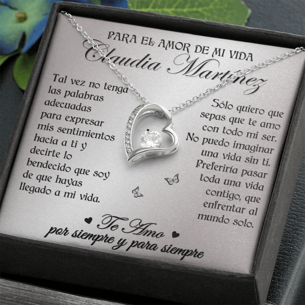 Collar Forever Love: "No puedo imaginar una vida sin ti" (Acabado en Oro de 14q-18q)