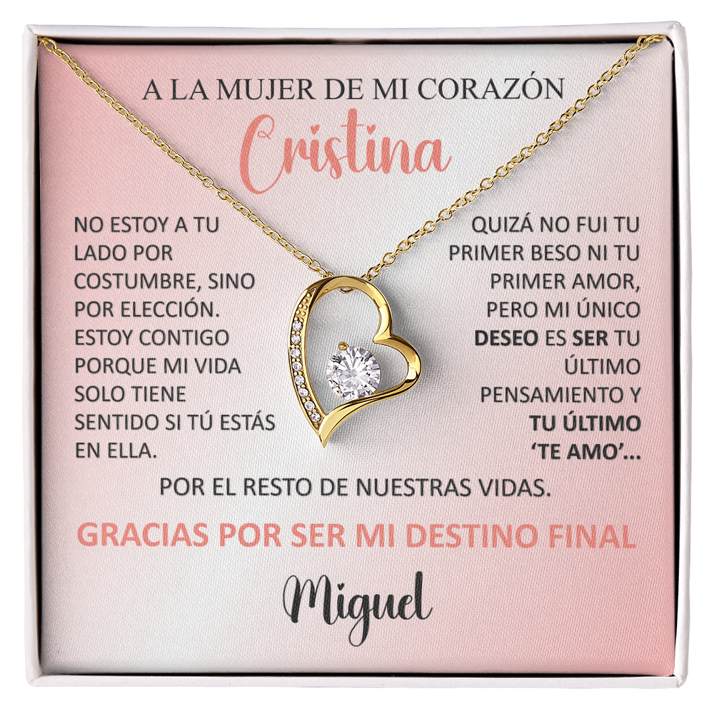 Collar Forever Love: Edición "Tu Último Todo" (Acabado en Oro de 14q-18q)