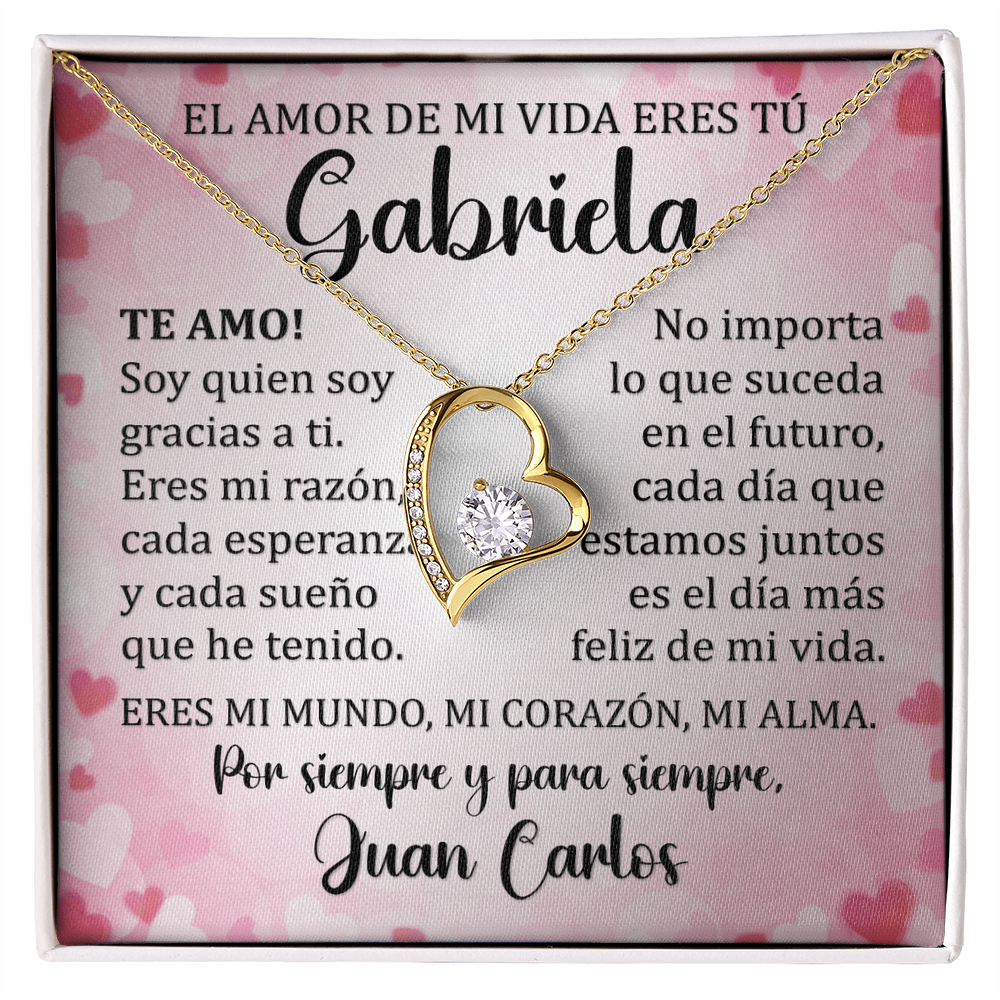 Collar Forever Love: Regalo para Mujer El Amor de Mi Vida (Acabado Oro 14k - 18k)