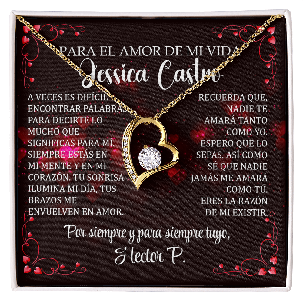 Collar Forever Love: "Eres la razón de mi existir" (Acabado Oro 14k-18k)