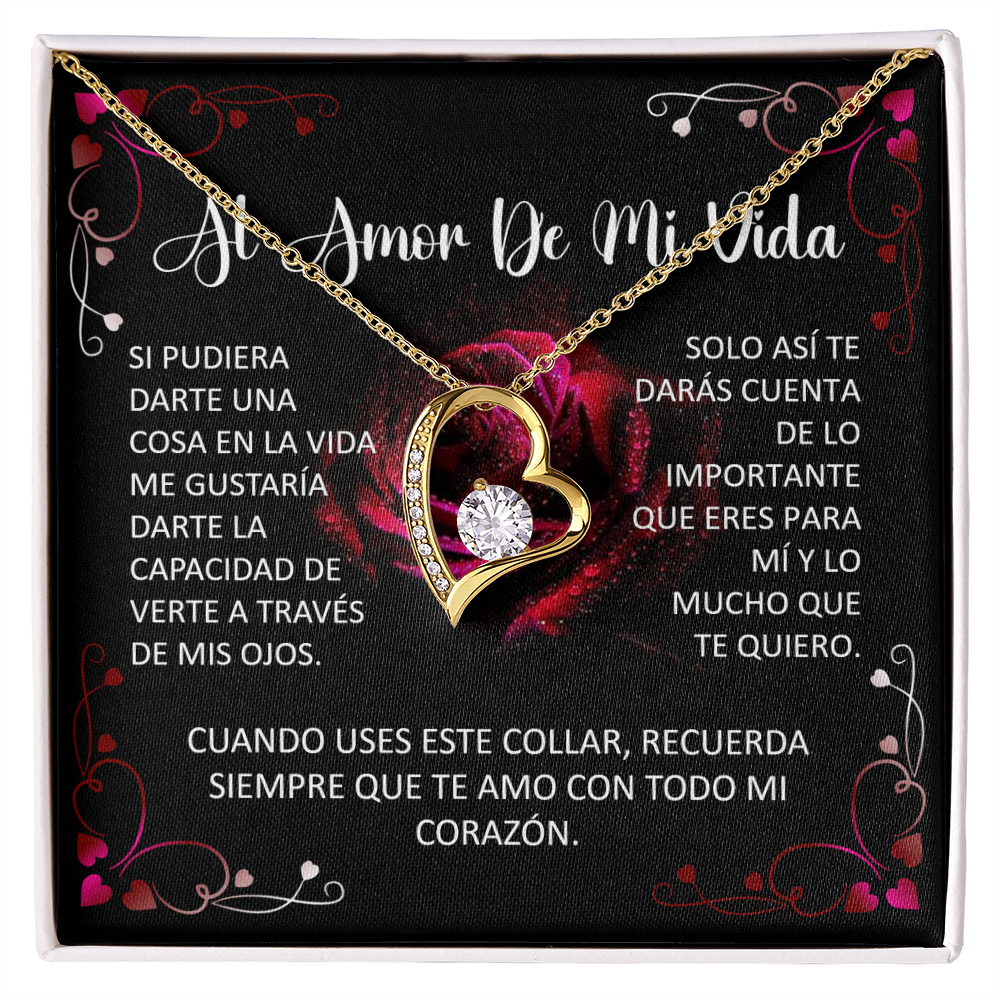 Collar Forever Love: Al Amor De Mi Vida "Recuerda Siempre Que Te Amo" ( Acabado Oro 14Q - 18Q)