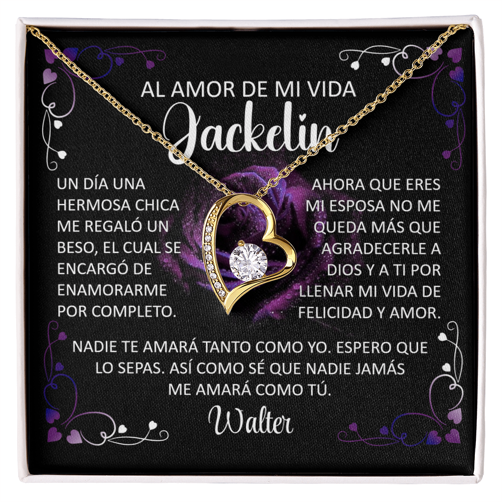 Collar Forever Love: "Nadie Te Amará Tanto Como Yo" (Acabado En Oro De 14Q - 18Q)