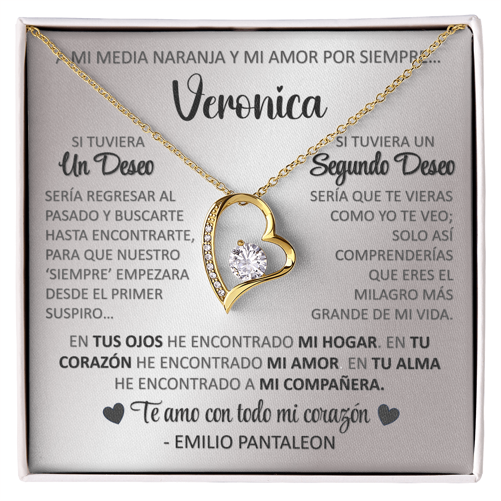 Collar Forever Love: Edición "Si tuviera un deseo" (Acabado en Oro de 14Q-18Q)