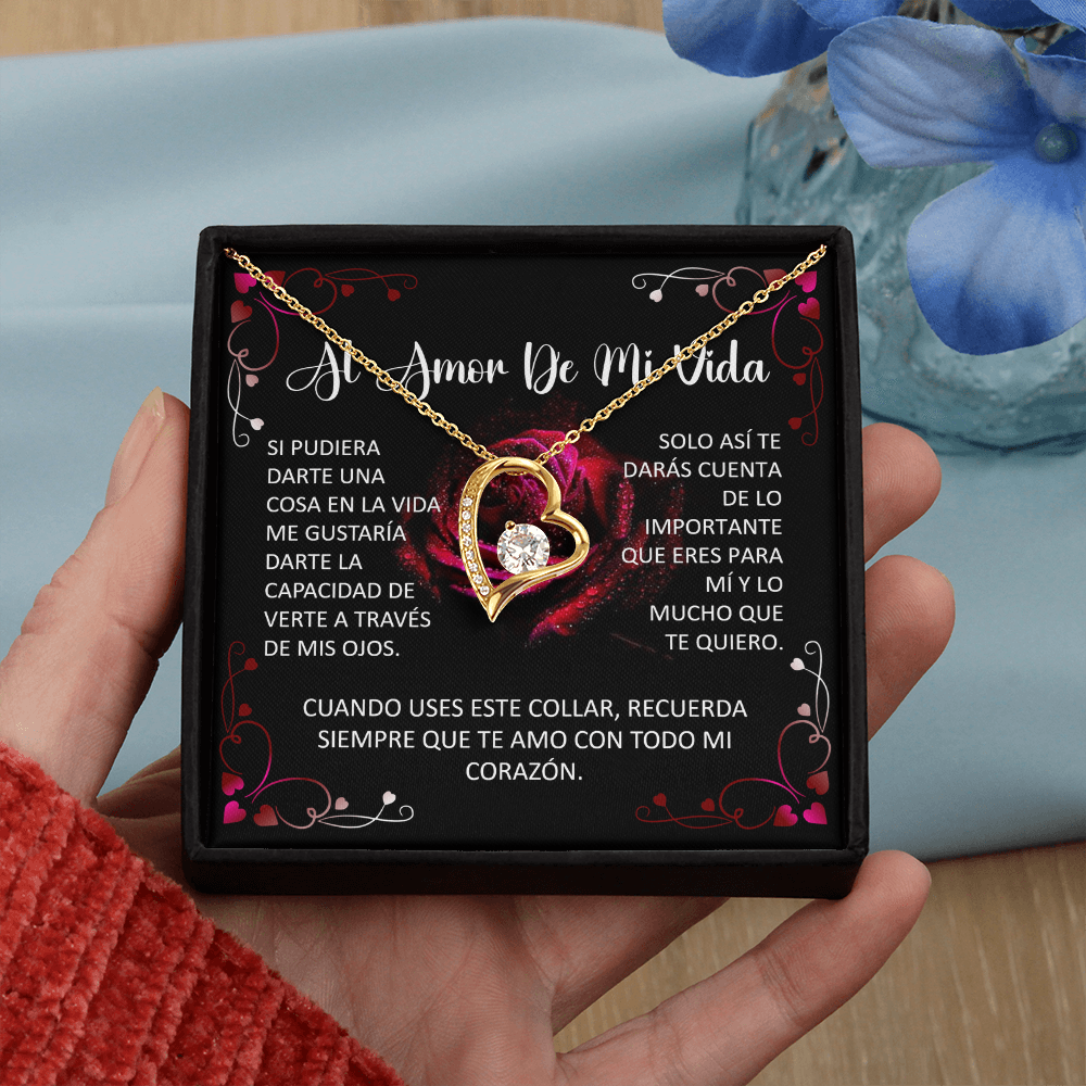 Collar Forever Love: Al Amor De Mi Vida "Recuerda Siempre Que Te Amo" ( Acabado Oro 14Q - 18Q)