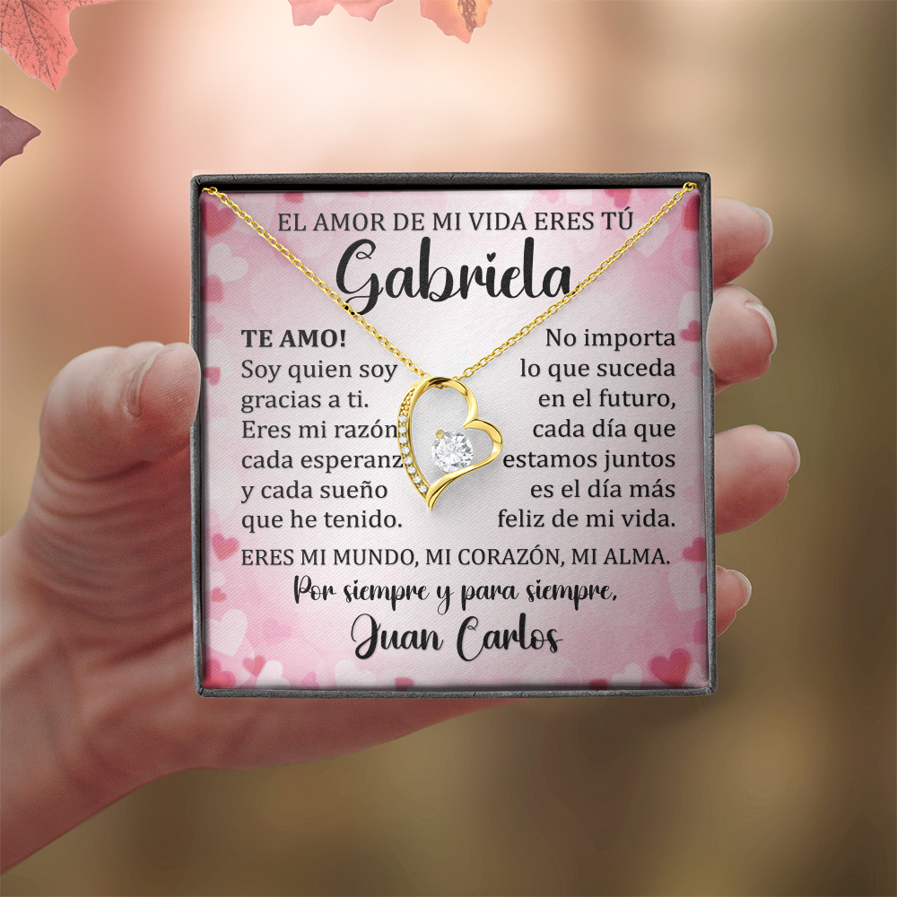 Collar Forever Love: Regalo para Mujer El Amor de Mi Vida (Acabado Oro 14k - 18k)