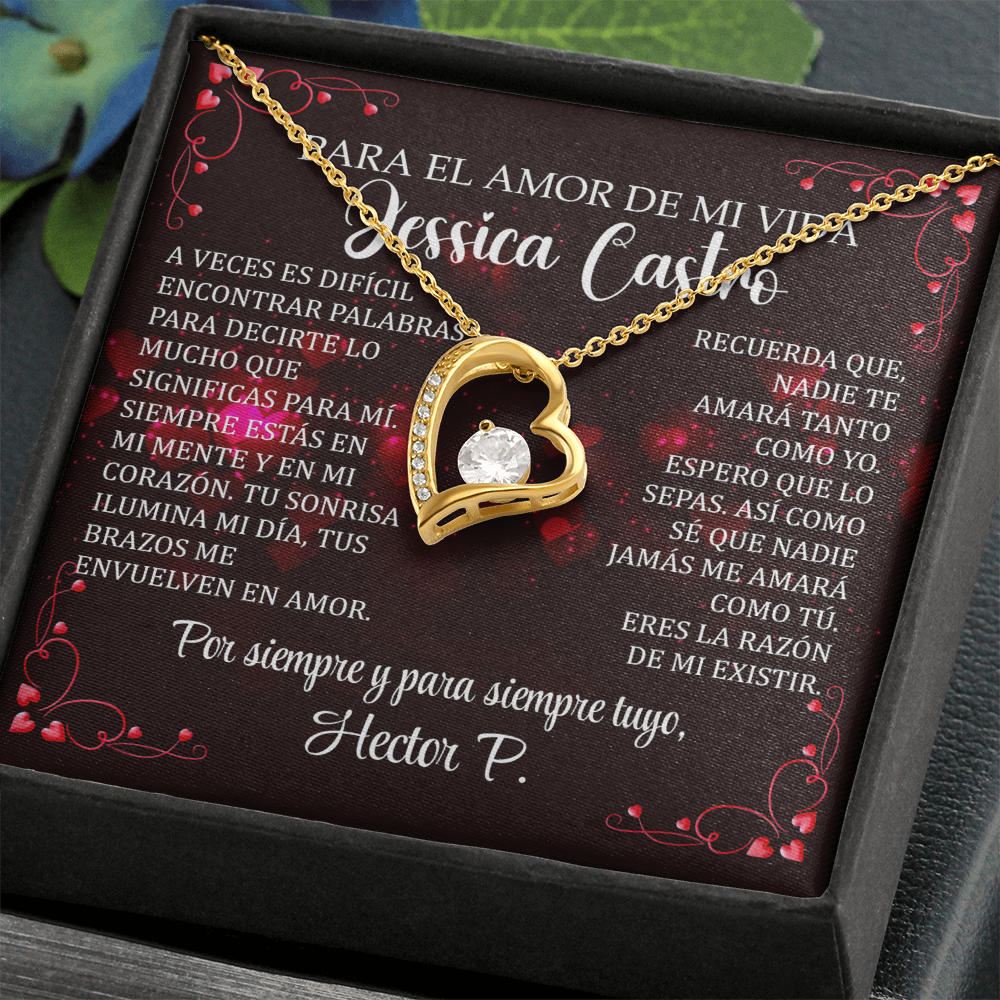 Collar Forever Love: "Eres la razón de mi existir" (Acabado Oro 14k-18k)