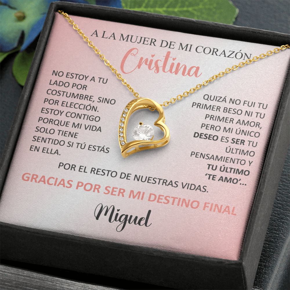 Collar Forever Love: Edición "Tu Último Todo" (Acabado en Oro de 14q-18q)