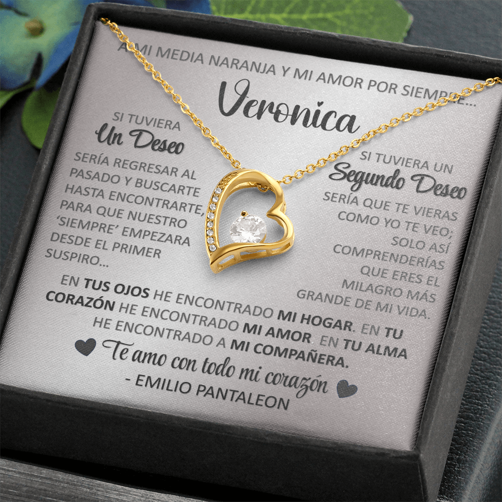 Collar Forever Love: Edición "Si tuviera un deseo" (Acabado en Oro de 14Q-18Q)