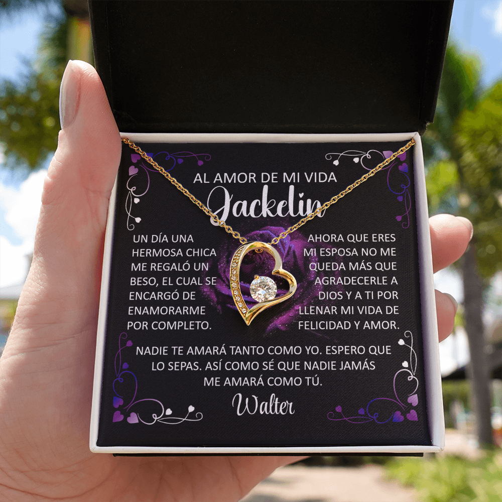 Collar Forever Love: "Nadie Te Amará Tanto Como Yo" (Acabado En Oro De 14Q - 18Q)