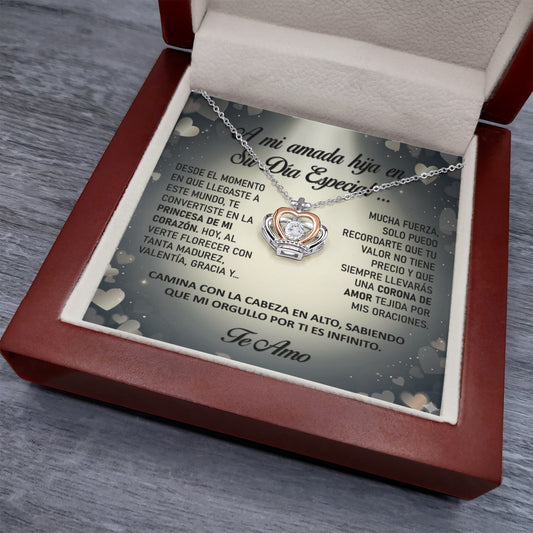 Collar "Realeza de mi Vida" (Corona de Cristal) – Regalo para su Hija