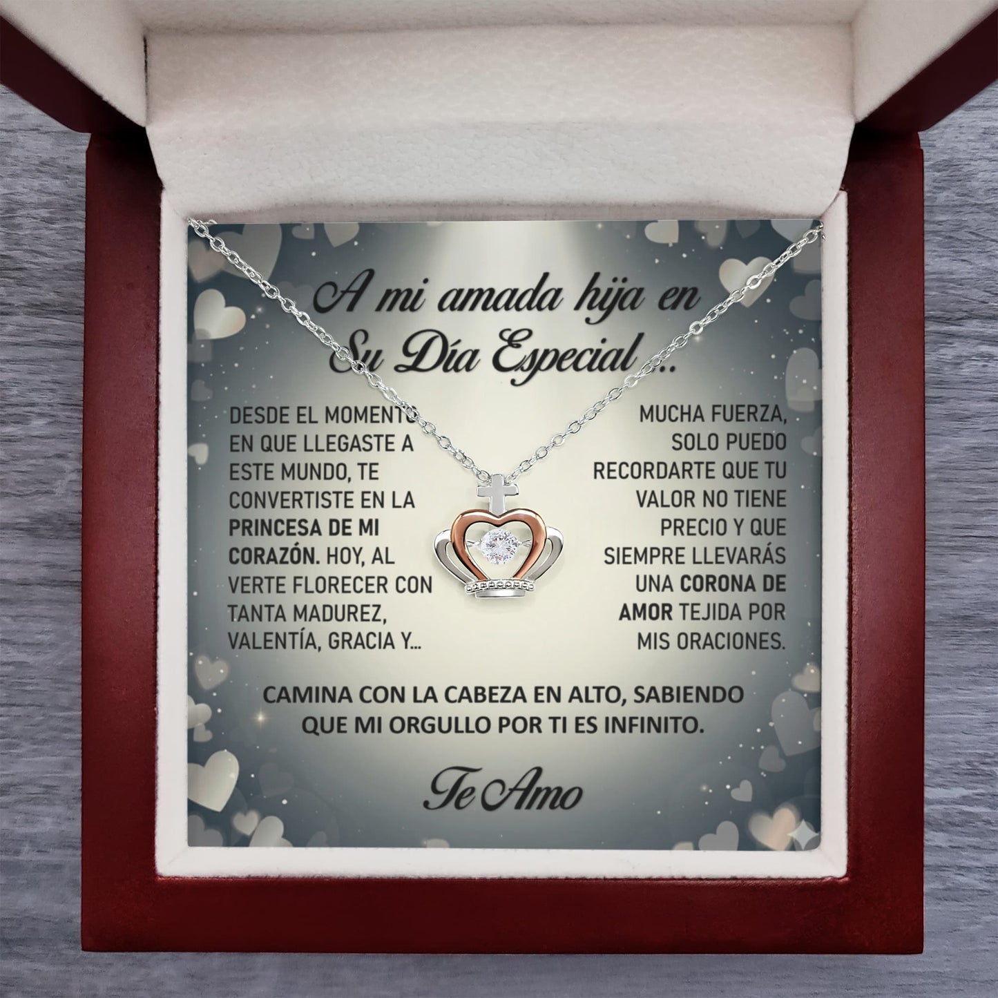 Collar "Realeza de mi Vida" (Corona de Cristal) – Regalo para su Hija