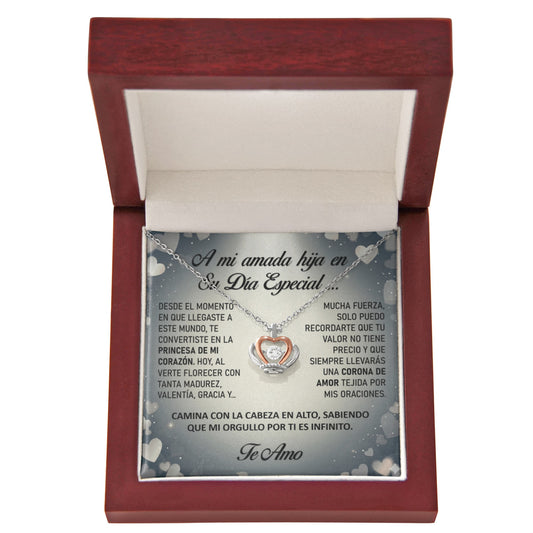 Collar "Realeza de mi Vida" (Corona de Cristal) – Regalo para su Hija