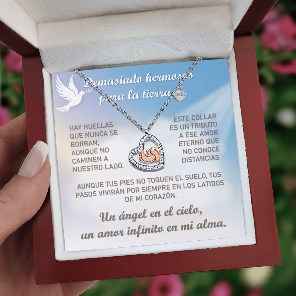 Collar MIKORA Baby Feet "Ángel del Cielo": Un Tributo de Amor Infinito en Plata .925 y Oro Rosa 14K