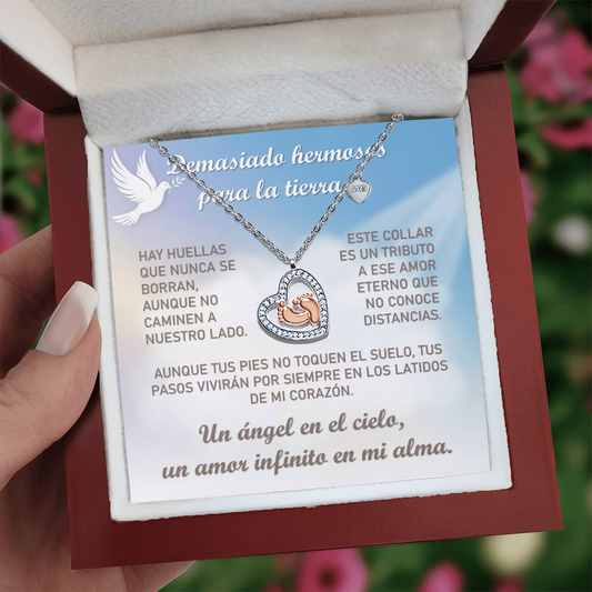 Collar MIKORA Baby Feet "Ángel del Cielo": Un Tributo de Amor Infinito en Plata .925 y Oro Rosa 14K