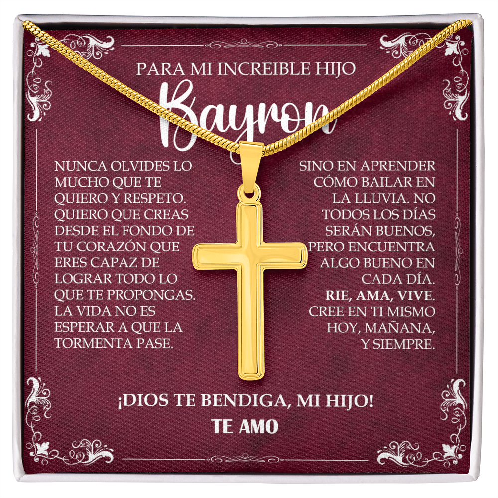 Collar Mikora Artisan Cross: Fe y Fortaleza | Collar para Hijo