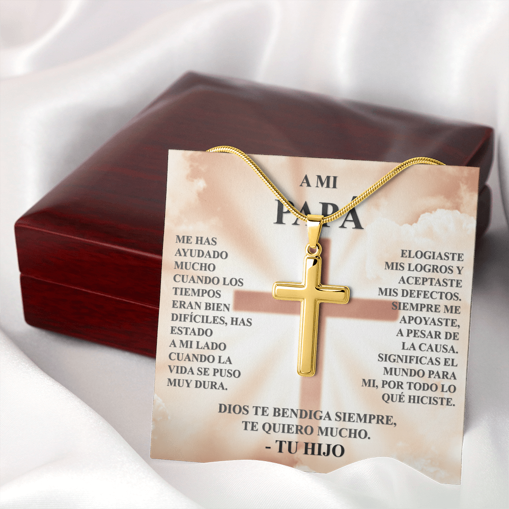 🛡️ Collar Mikora Artisan Cross: Guía y Protección Incondicional | Cruz para Papá
